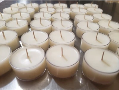Tealights de soja de jardim inglês 6 unidades derramadas à mão com óleos perfumados/essenciais  - Imagem 1 de 3