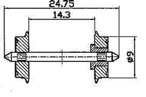 Roco 40194 Radsatz DC 9mm #18194