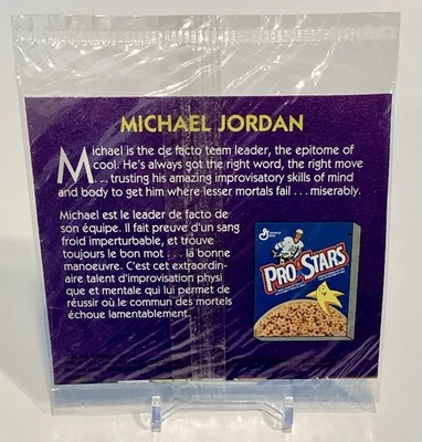 RARE - 1991 Pro Stars Cereal MICHAEL JORDAN Mini-Poster Original Cello Pack - Imagem 1 de 4