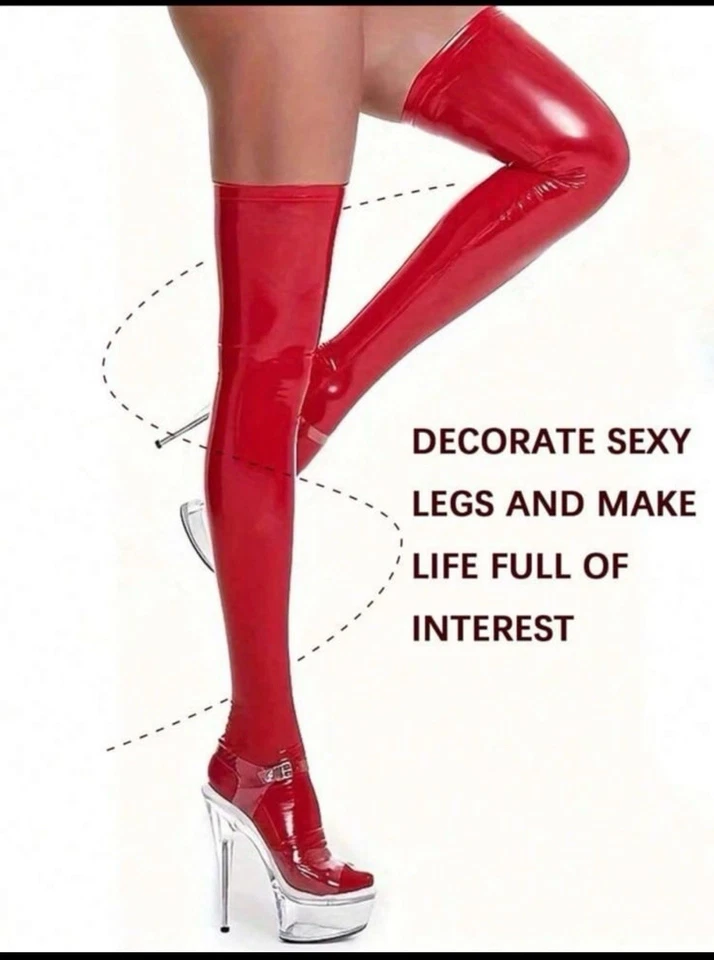 Бедра высоты сексуальный чулок ПВХ кожи Wetlook чулки Medias высоты выше колена - Изображение 1 из 1