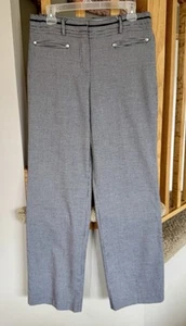 Christopher & banks Size 10 Houndstooth Black & White Straight Leg Stretch Pants - Picture 1 of 5