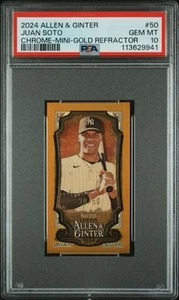 2024 Topps Allen & Ginter Chrome Gold Refractor Mini Juan Soto /50 PSA 10 - Picture 1 of 3