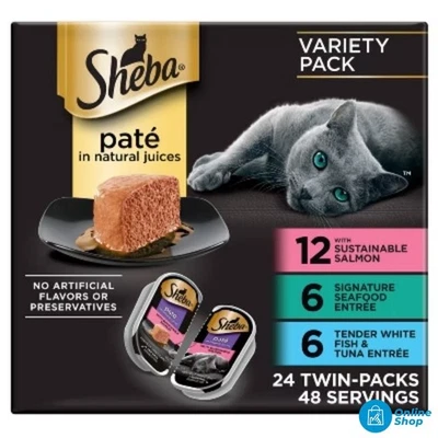 Sheba Perfect Portions Seafood Flavor Variety Pack Pate Wet Cat Food