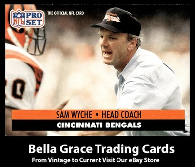 1991 Pro Set FACT Mobil Sam Wyche #117 Cincinnati Bengals NFL Football  - Image 1 of 2