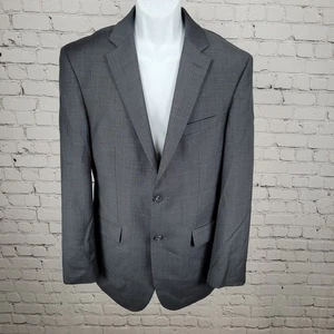 Jos A Bank Traveler Grey 100% Wool Tailored Fit 2 Button Notch Blazer Size 40L - Picture 1 of 15
