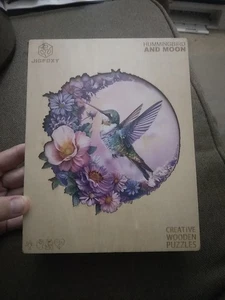 Holzpuzzle "Kolibri Mond" Jigfoxy für Erwachsene • 100 Teile versiegelt Blumen - Bild 1 von 7