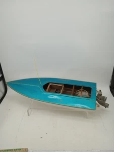 Vintage 36" X 12" Nitro Racing R/C Project Fiberglass Boat With K&B Outboard - Picture 1 of 23