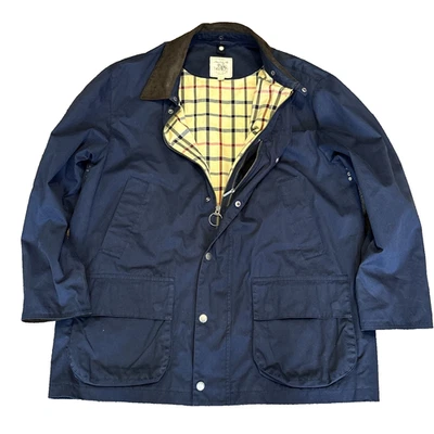 Brooks Brothers Ropa Exterior Grande Azul Cremallera Cuero Cuello Cuadros - Ver fotos Foto 1 de 4