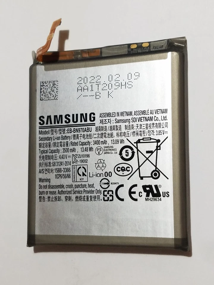 Bateria Original 3500mAh Para Celular Samsung Galaxy Note 10 N970 EB-BN970ABU - Imagem 1 de 3