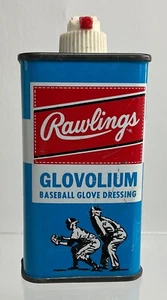 Vintage 60er Jahre Rawlings GLOVOLIUM Baseball Handschuh Dressing Werbung Blech Öl Dose - Bild 1 von 6
