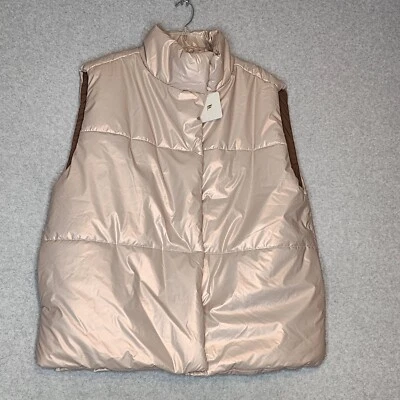 Chaleco acolchado de gran tamaño Fabletics talla L tendencia hacia adelante rubor natural forro marrón Foto 1 de 4