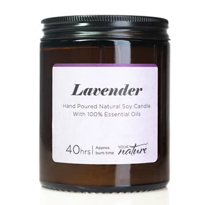 Natural & Non-Toxic - Vegan Wax - Lavender Candle - Pure Essential Oils - 140g - Picture 1 of 5