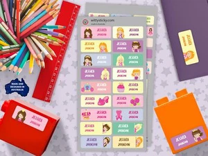 Princess Series Personalised Name Label for kids, dishwashable, microwaveable - Picture 1 of 4