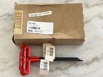 6 new EKLIND 51609, 9/64 Inch Cushion Grip Hex T-Handle T-Key allen wrench Red - Image 1 of 4