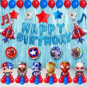 NEW Superhero Party 74 Pack Balloons, Banner, Backdrop - Picture 1 of 9