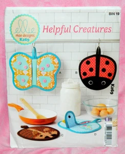 Sin Cortar Ellie Mae Diseño Útiles Criaturas Porta Ollas Patrón K269 Mariposa Pájaro - Imagen 1 de 2