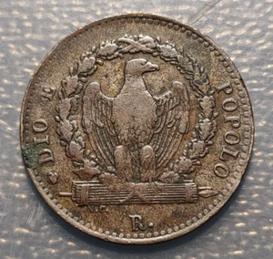 ESTADOS PAPALES VATICANO II REPUBLICA ROMANA 8 BAIOCCHI 1849 R BC+ - Picture 1 of 2
