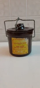 Vintage Wisconsin Pride Käsetopf mit Papieretikett Sharp Cheddar Werbung - Bild 1 von 4