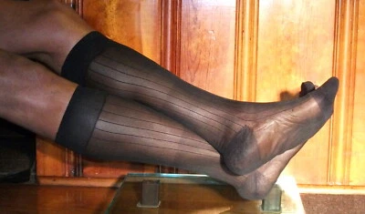 Calcetines gruesos N delgados de nailon transparente OTC para hombre, puntera y talón TNT, negros talla 10-13 Foto 1 de 4