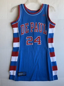 Vintage De Paul University Blue Demons Mark Aguirre Size Medium NWT - Picture 1 of 9