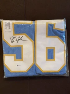 Los Angeles Chargers Shawne Merriman Autographed Pro Style Powder BlueJersey BGS - Picture 1 of 2