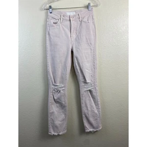 Mother Superior Rascal Ankle Jeans Womens Size 25 High Waisted Pink Distressed - Picture 1 of 16