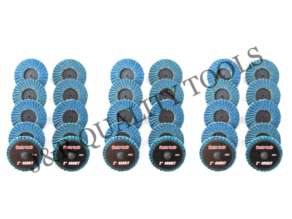 (50pk) 2" Inch Assorted Flap Sanding Disc Wheels Type R R-Lock Twist Lock Disk - Image 1 of 1