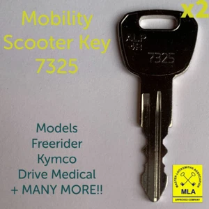 2x 7325 Mobility Scooter Ignition Key Drive Medical,Kymco,Prestige,Explorer Days