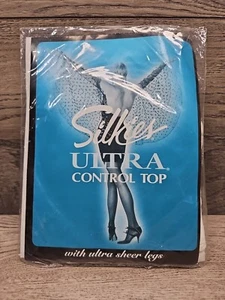 Vintage Silkies Ultra Control Top mit ultra transparenten Beinen Small weiß - Bild 1 von 3