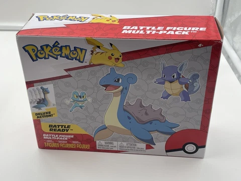 Pokemon Battle Figure Pack 3 Water-Type Figures Froakie Wartortle Lapras NEW Cover