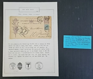 1896 New South Wales 1d stamped Postcard 2 stamps cd Sydney - Picture 1 of 3