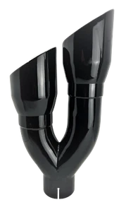 3" IDX4"X16" -Doble Doble Pared Inclinada Corte S/S Negro Brillante Punta de Escape 1690BK - Imagen 1 de 8