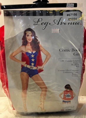 Libro de historietas Leg Avenue SEXY niña superhéroe Halloween 3 piezas Disfraz Grande (A39) Foto 1 de 4
