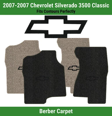 Alfombrillas delanteras Lloyd Berber para Silverado 3500 '07 con contorno negro Chevy pajarita Foto 1 de 4