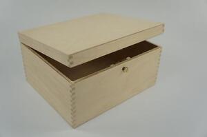 Wooden Chest Lockable Plain Storage Box Decoupage Craft Keepsake Memory P29/15z