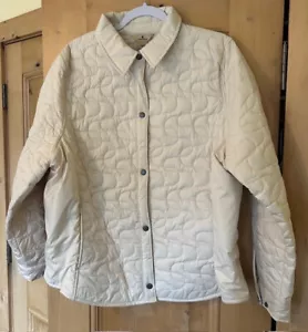 Woolrich Women’s X-Large Cream Quilted Jacket Snap Up Collared Pockets - Picture 1 of 4