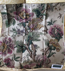 Dogwood Silk Printed Fabric Beige Floral Print 27x28.5” England - Picture 1 of 9
