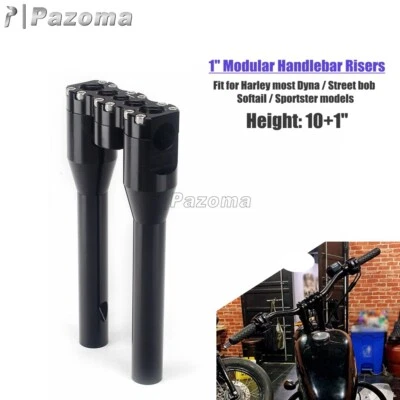 Kit de elevadores de manillar de 10" para Harley 1" Bar Dyna Softail Low Rider Iron 883/1200 Foto 1 de 4