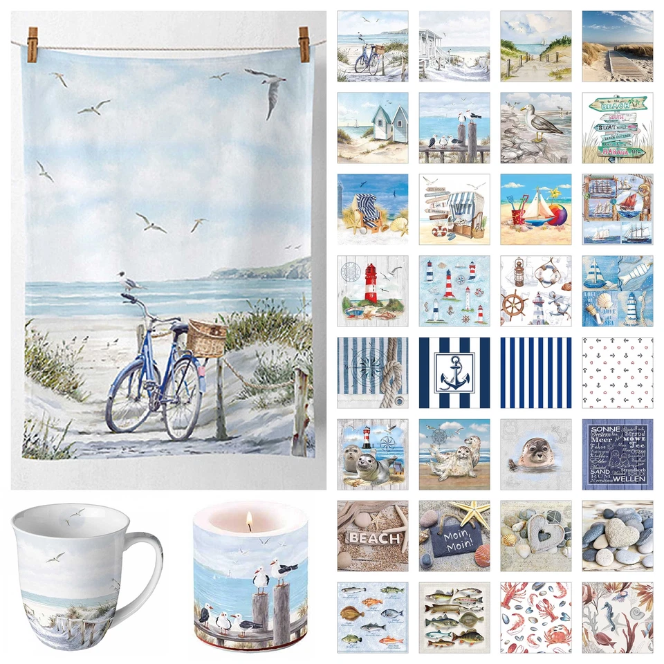 Servietten Tischdeko & Küchenzubehör mit maritimen Motiven für Sommer & Urlaub - Bild 1 von 1