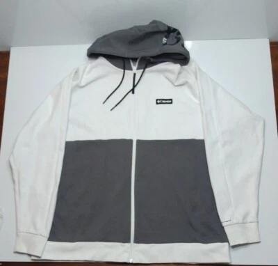 Columbia Mountain View Sudadera con Capucha Cremallera Completa - Para Hombre XXLarge - Blanco/Gris Foto 1 de 4