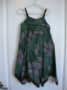 Baby Gap MOSAIC Brown Floral Hankerchief Dress Girl Size 4T 4 years NWT - Spring - Picture 1 of 8