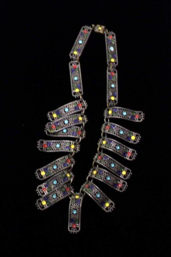 VETEMENTS RARO! COLLANA TRIBALE ETNICA VINTAGE 14" J88CR cz41