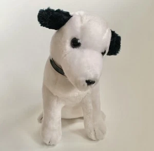 Cuello de peluche vintage RCA para perro de 11"" negro blanco hecho en Corea publicidad JSI - Imagen 1 de 9