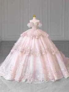 Exquisite Strapless Princess Wedding Dresses French Court Style Bridal Gowns - Picture 1 of 12