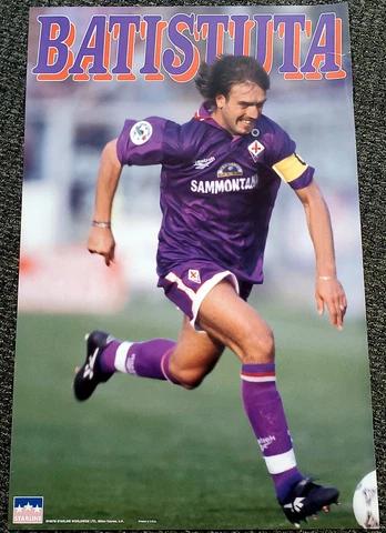 GABRIEL BATISTUTA Vintage 1997 ACF Fiorentina Football Soccer 22x34 Wall POSTER Cover