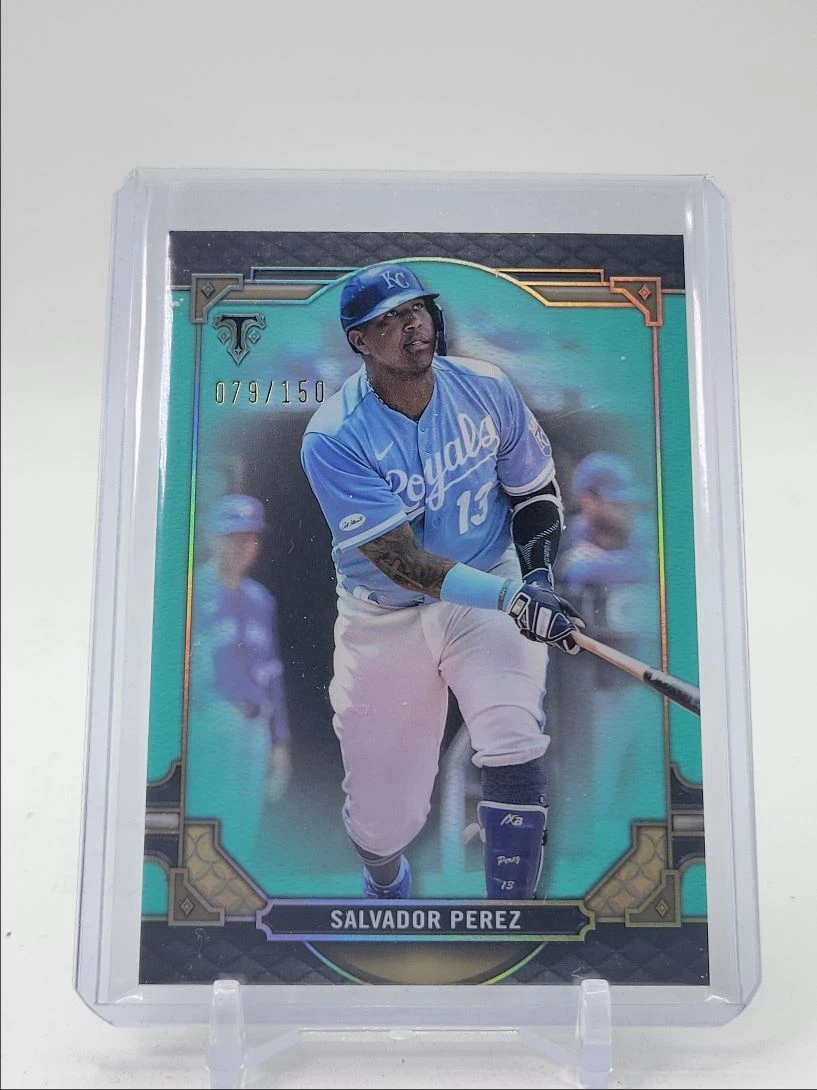 SALVADOR PEREZ 2022 TOPPS TRIPLE THREADS AQUAMARINE /150 Q0353