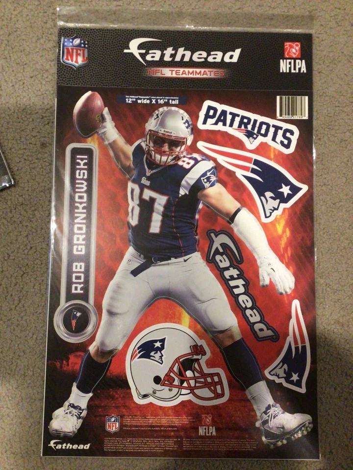 FATHEAD Compañeros de Equipo Rob Gronkowski 12"x16" + 5 Calcomanías Patriots Jugador Más Valioso Nuevo Stock Antiguo Foto 1 de 1