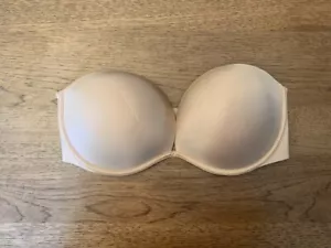 Victoria's Secret Marzipan Beige 34C Bare Every Way Padded Strapless Bra VS - Picture 1 of 2