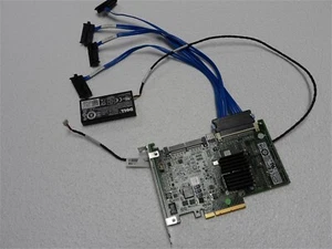 DELL SERVER RAID PERC 6I PCI & 4 DROPS CABLE T610 T7500 T7400 T5500 T5400 SC1430 - Picture 1 of 4