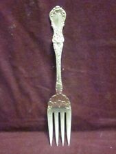 Pat 1902 Silverplate 1835 WALLACE FLORAL SERIES COLD MEAT FORK 8" No  Monogram